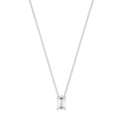Lab Grown Diamond Collier Wei&szlig;gold 585 im Smaragdschliff zus. 0,75 ct.