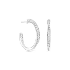 Lab Grown Diamond Creolen Wei&szlig;gold 585 im Brillantschliff zus. 1,12 ct.
