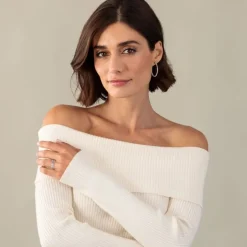 Lab Grown Diamond Klappcreolen Wei&szlig;gold 585 im Brillantschliff zus. 0,67 ct.