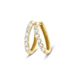 Lab Grown Diamond Klappcreolen Gold 585 im Brillantschliff zus. 0,96 ct.
