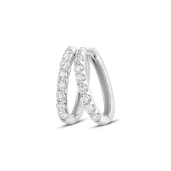 Lab Grown Diamond Klappcreolen Wei&szlig;gold 585 im Brillantschliff zus. 0,73 ct.