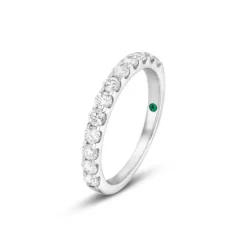 Lab Grown Diamond Memoryring Wei&szlig;gold 585 im Brillantschliff zus. 0,72 ct.