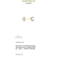 Lab Grown Diamond Ohrstecker Gold 585 im Brillantschliff zus. 1,00 ct.