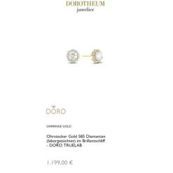 Lab Grown Diamond Ohrstecker Gold 585 im Brillantschliff zus. 1,26 ct.