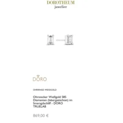Lab Grown Diamond Ohrstecker Wei&szlig;gold 585 im Smaragdschliff zus. 0,75 ct.