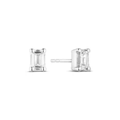 Lab Grown Diamond Ohrstecker Wei&szlig;gold 585 im Smaragdschliff zus. 0,75 ct.