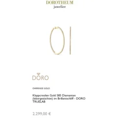 Labor Diamant Klappcreolen Gold 585 im Brillantschliff zus. 0,81 ct.