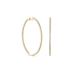 Labor Diamant Klappcreolen Gold 585 im Brillantschliff zus. 0,81 ct.