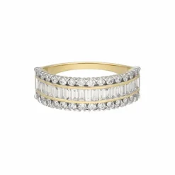 Labor Diamant Ring Gold 585 im Brillant- und Baguetteschliff zus. 1,00 ct.
