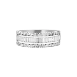Labor Diamant Ring Wei&szlig;gold 585 im Brillant- und Baguetteschliff zus. 1,00 ct.