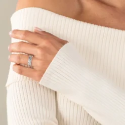 Labor Diamant Ring Wei&szlig;gold 585 im Brillant- und Baguetteschliff zus. 1,00 ct.
