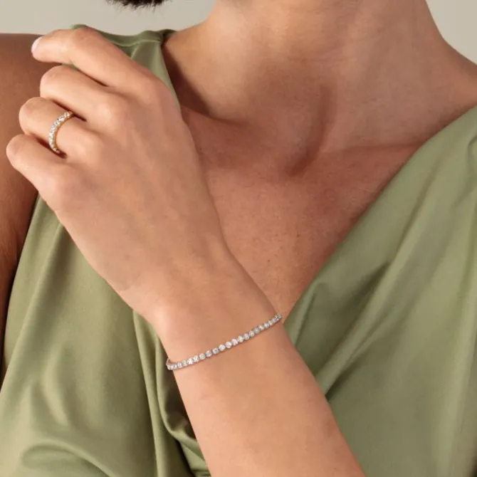 Labor Diamant Tennisarmband Gold 585 im Brillantschliff zus. 2,90 ct. (ca. 18cm)