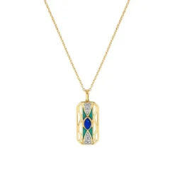 Lapislazuli Collier Silber 925 Zirkonia