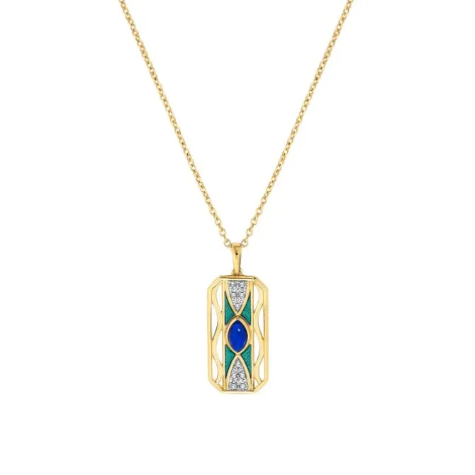 Lapislazuli Collier Silber 925 Zirkonia