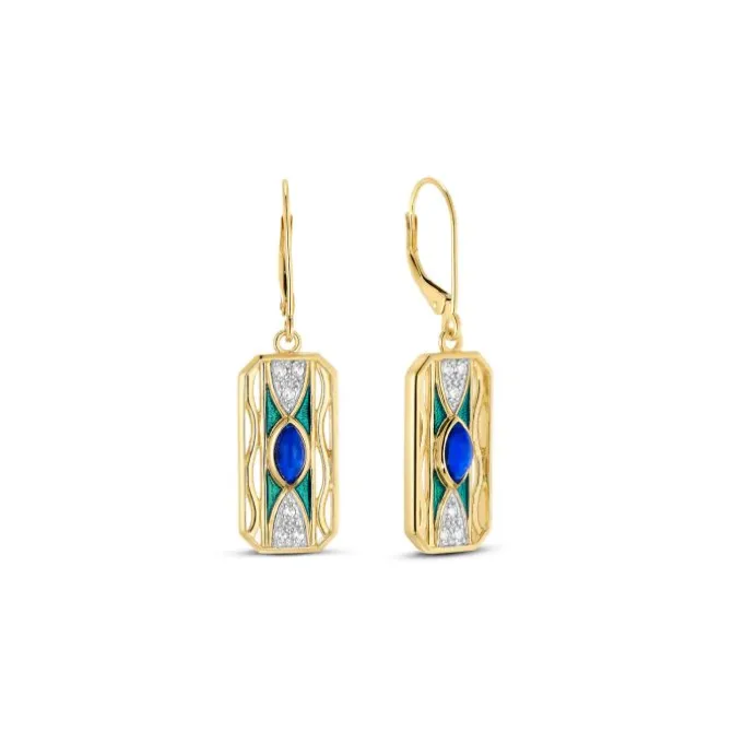 Lapislazuli Ohrhänger Silber 925 Zirkonia