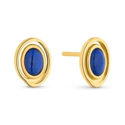 Lapislazuli Ohrstecker Silber 925 vergoldet