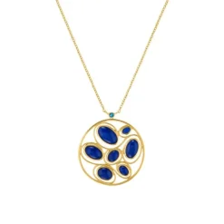 Lapislazuli Topas Collier Silber 925 vergoldet
