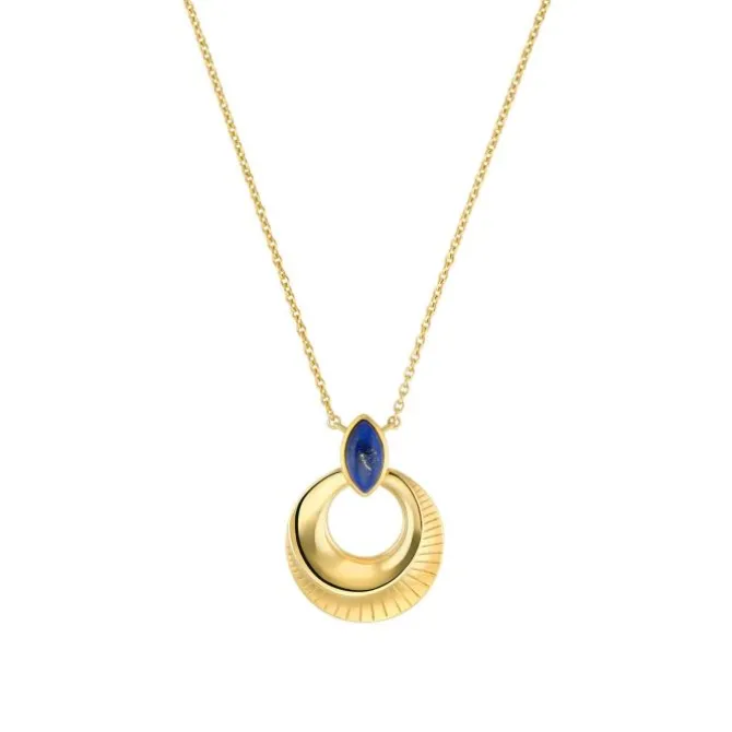 Lapsilazuli Collier Silber 925 vergoldet