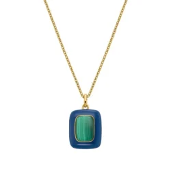 Malachit Collier Silber 925 vergoldet