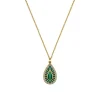 Malachit Collier Silber 925 vergoldet Zirkonia