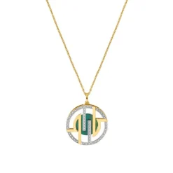 Malachit Collier Silber 925 vergoldet