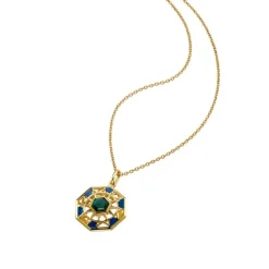 Malachit Collier Silber 925 vergoldet