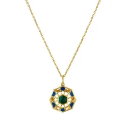 Malachit Collier Silber 925 vergoldet