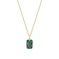 Malachit Collier Silber vergoldet