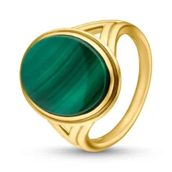 Malachit Ring Silber 925 vergoldet