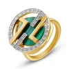 Malachit Ring Silber 925 vergoldet