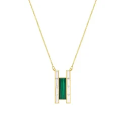 Malachit Topas Collier Silber 925 vergoldet