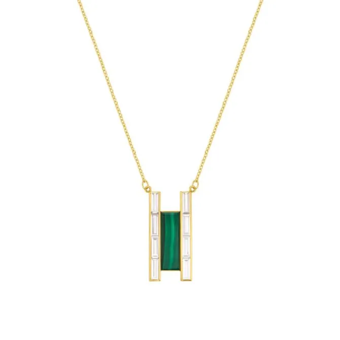 Malachit Topas Collier Silber 925 vergoldet