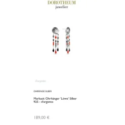 Markasit Ohrh&auml;nger "L&ouml;we" Silber 925
