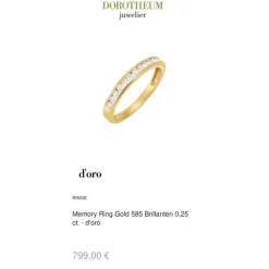 Memory Ring Gold 585 Brillanten 0,25 ct.