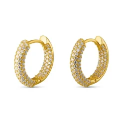 Mini Creolen Gold 585 Zirkonia