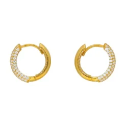 Mini Creolen Gold 585 Zirkonia