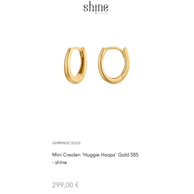 Mini Creolen "Huggie Hoops" Gold 585