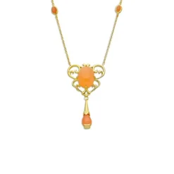 Mondstein Collier Silber 925 vergoldet