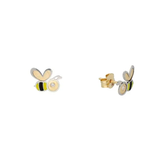 Ohrstecker "Biene" Gold 585 bicolor
