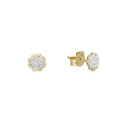 Ohrstecker "Blume" Gold 585 Zirkonia