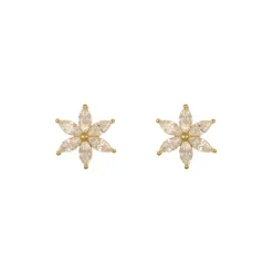 Ohrstecker "Blume" Gold 585 Zirkonia
