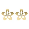 Ohrstecker "Blume" Gold 585 Zirkonia