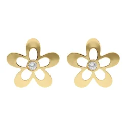 Ohrstecker "Blume" Gold 585 Zirkonia