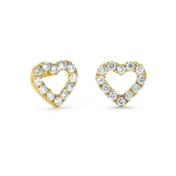 Ohrstecker "Herz" Gold 585 Brillanten 0,07 ct