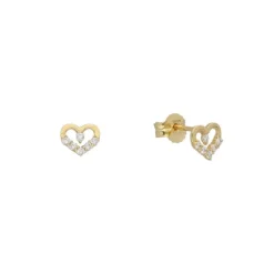 Ohrstecker "Herz" Gold 585 Zirkonia