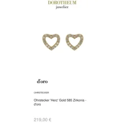 Ohrstecker "Herz" Gold 585 Zirkonia