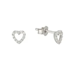 Ohrstecker "Herz" Silber 925 Zirkonia