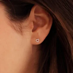 Ohrstecker "Herz" Wei&szlig;gold Brillanten 0,07 ct