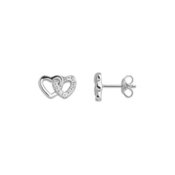 Ohrstecker "Herzen" Silber 925 Zirkonia