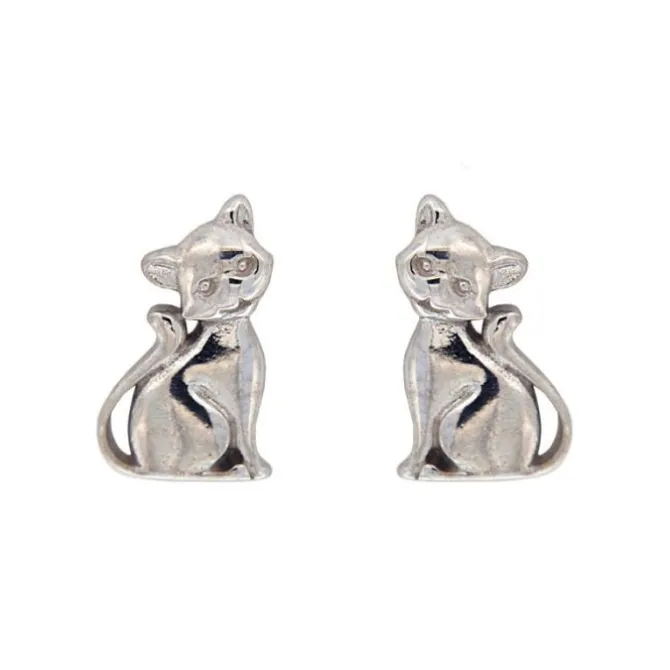Ohrstecker "Katze" Silber 925